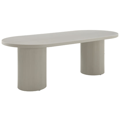 Mesa de comedor ovalada Laela de 87" de largo