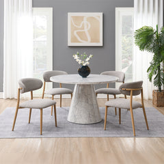 Mesa de comedor redonda Kacey de 47" de diámetro