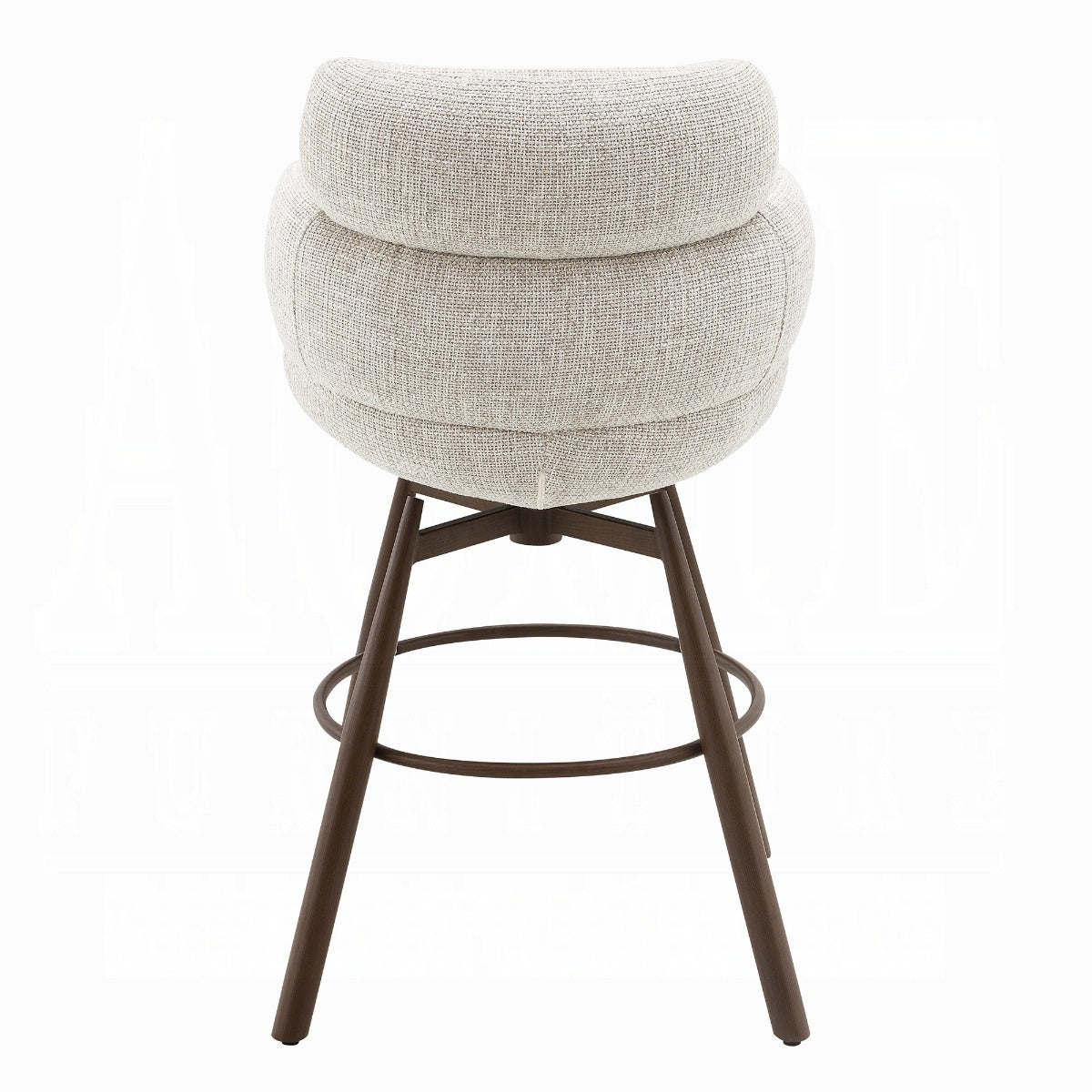 Jena Bar Chair w/Swivel - Beige Chenille & Walnut