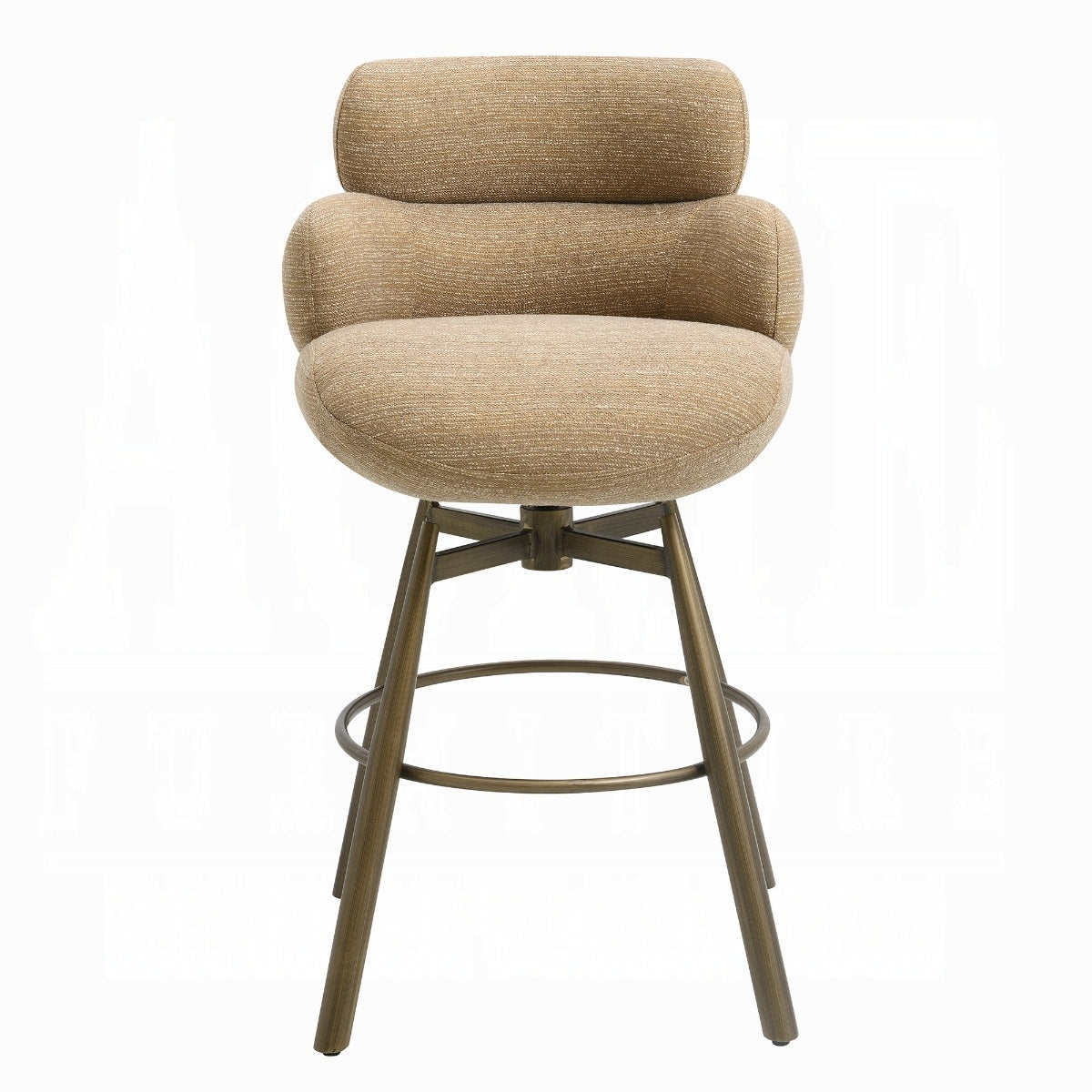 Jena Bar Chair w/Swivel - Taupe Chenille & Bronze
