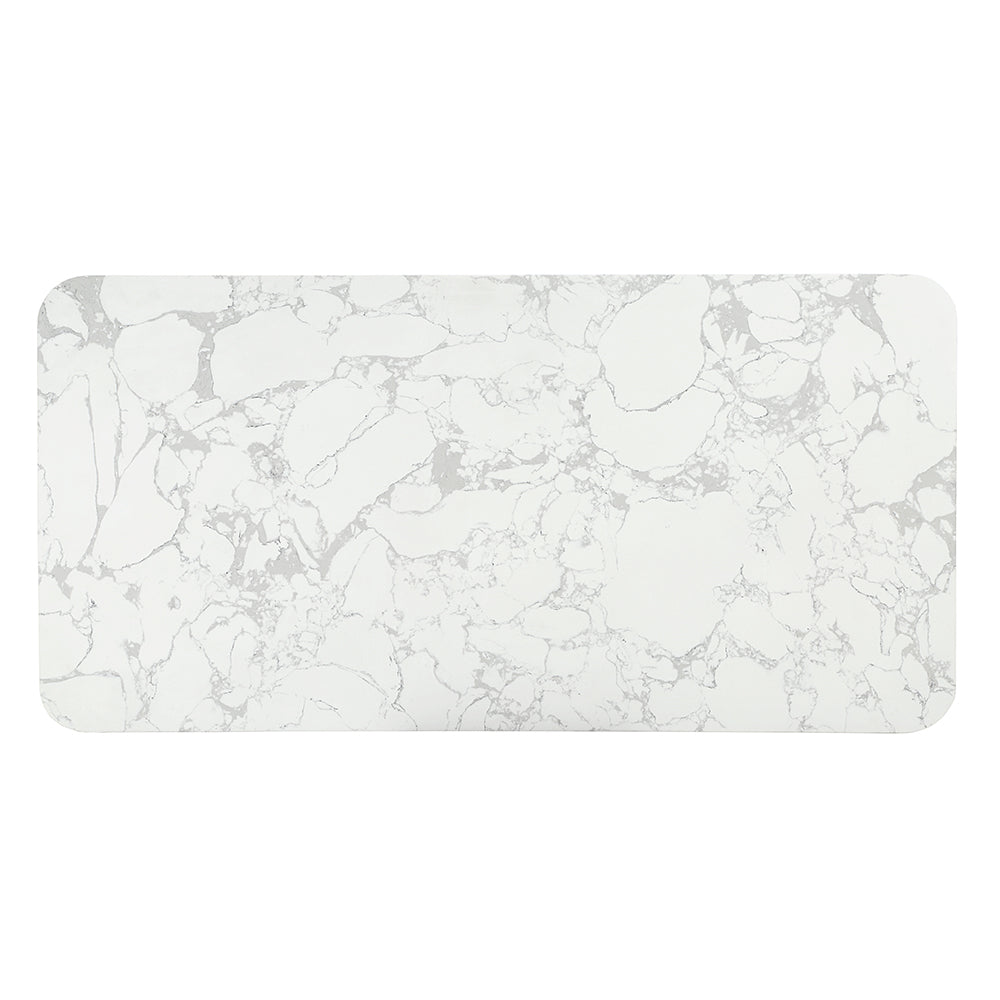 Clayten 71"L Rectangular Dining Table with Marble Top