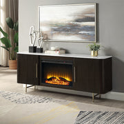 Clayten Server w/Marble Top & Fireplace