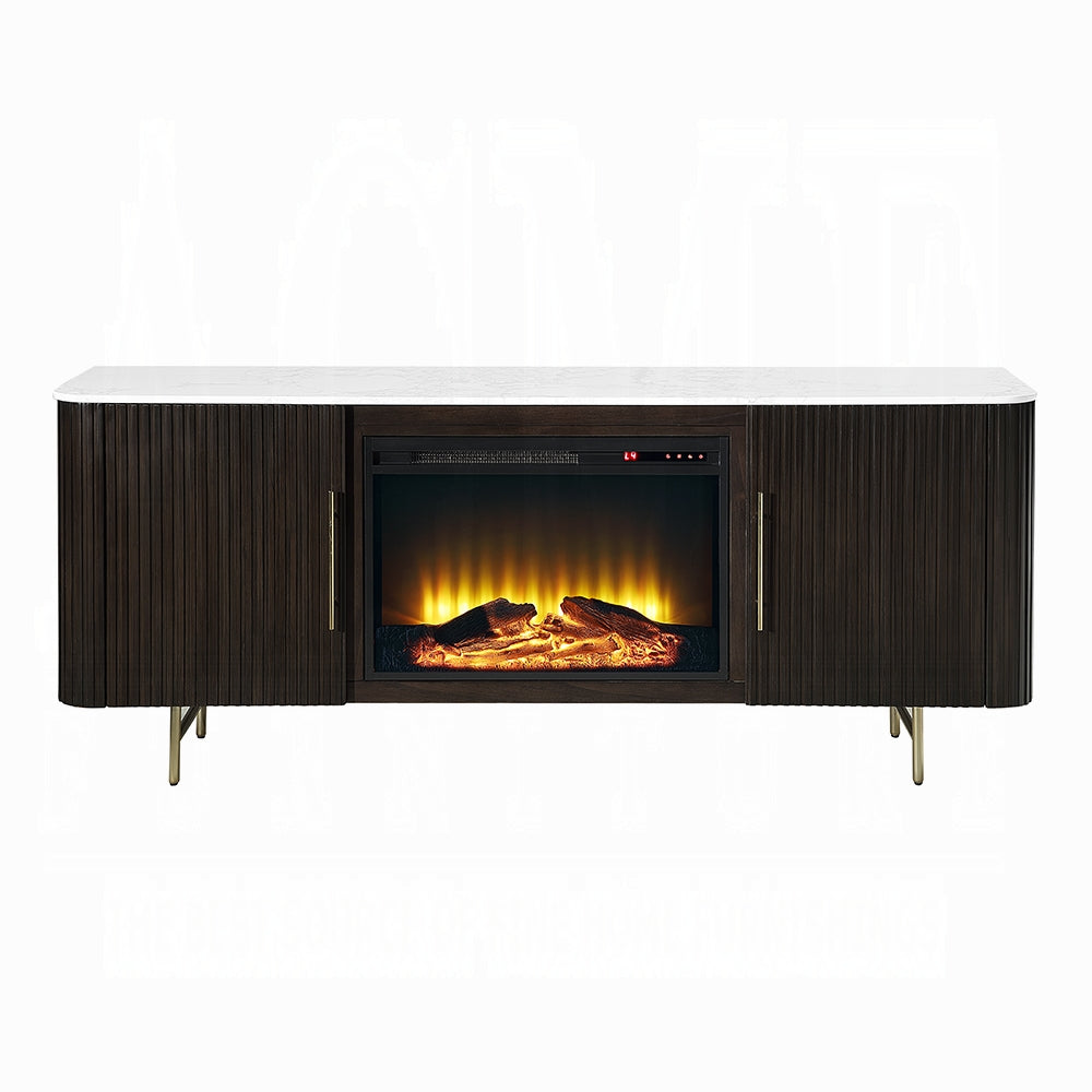 Clayten Server w/Marble Top & Fireplace