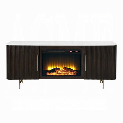 Clayten Server w/Marble Top & Fireplace