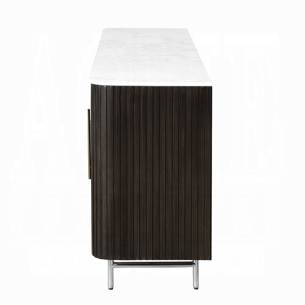 Clayten Server w/Marble Top & Fireplace