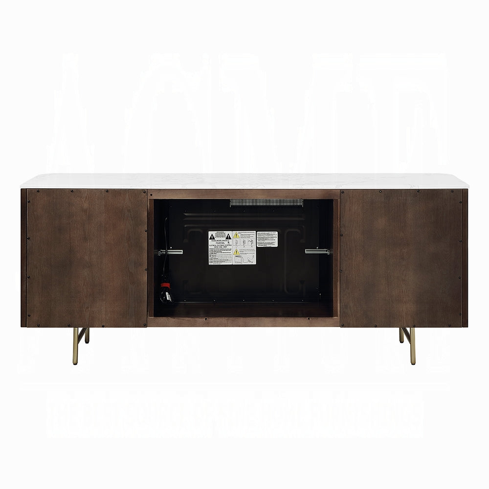 Clayten Server w/Marble Top & Fireplace