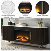 Clayten Server w/Marble Top & Fireplace