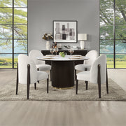 Mesa de comedor redonda Clayten de 52" de diámetro con mármol