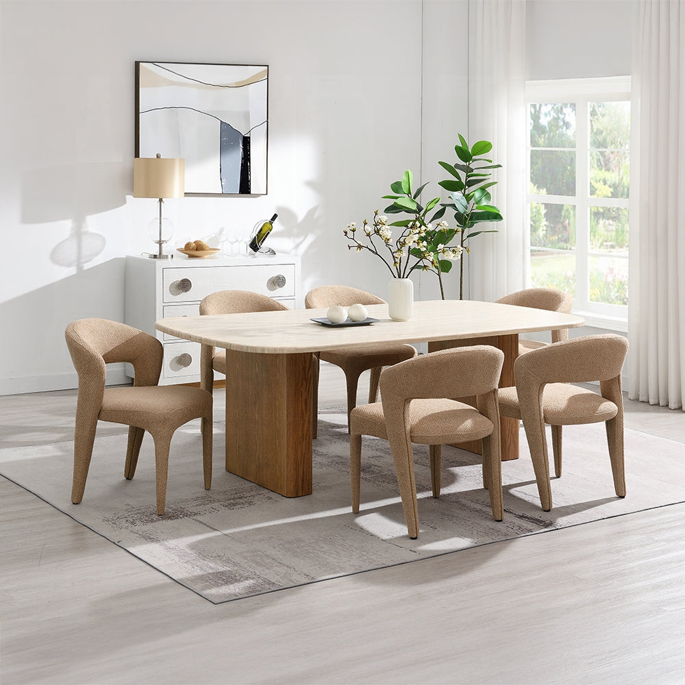 Lidi Side Chair (Set of 2) - Light Brown Boucle