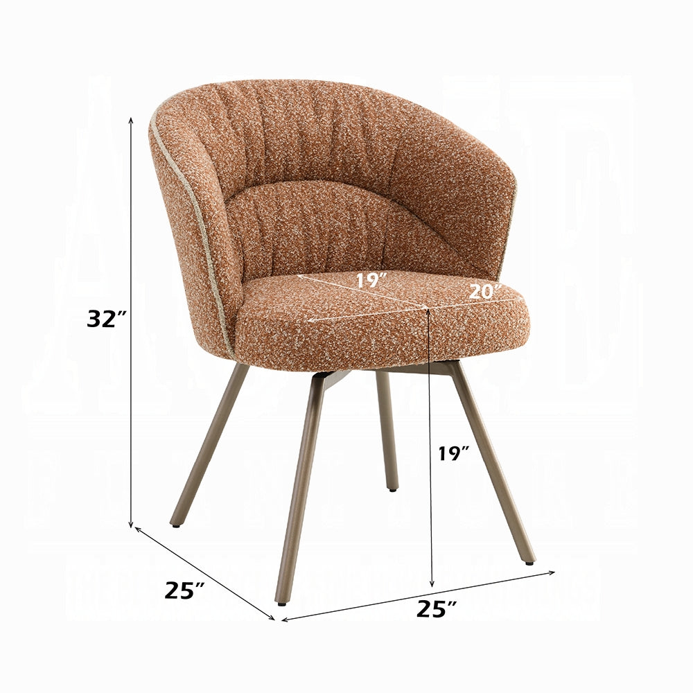 Lidi Side Chair (Set of 2) - Rust Orange Boucle