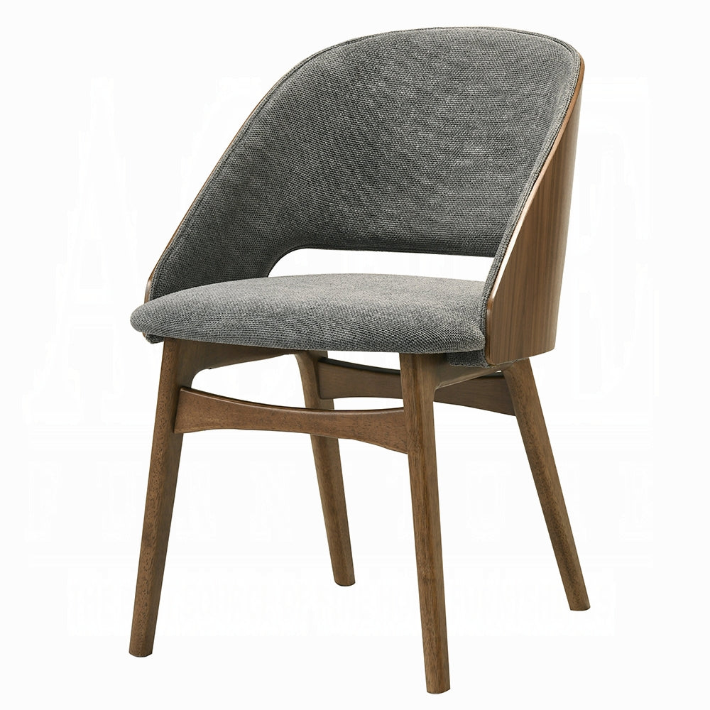 Delmon Side Chair (Set of 2) - Fabric & Dark Walnut (19"W x 23"D x 31"H)
