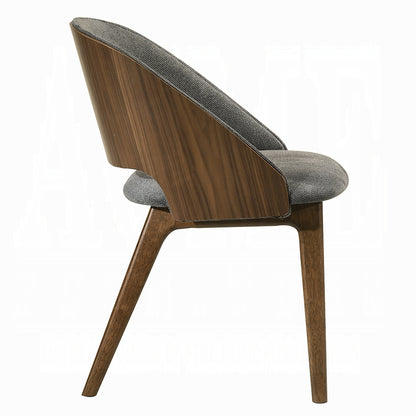 Delmon Side Chair (Set of 2) - Fabric & Dark Walnut (19"W x 23"D x 31"H)