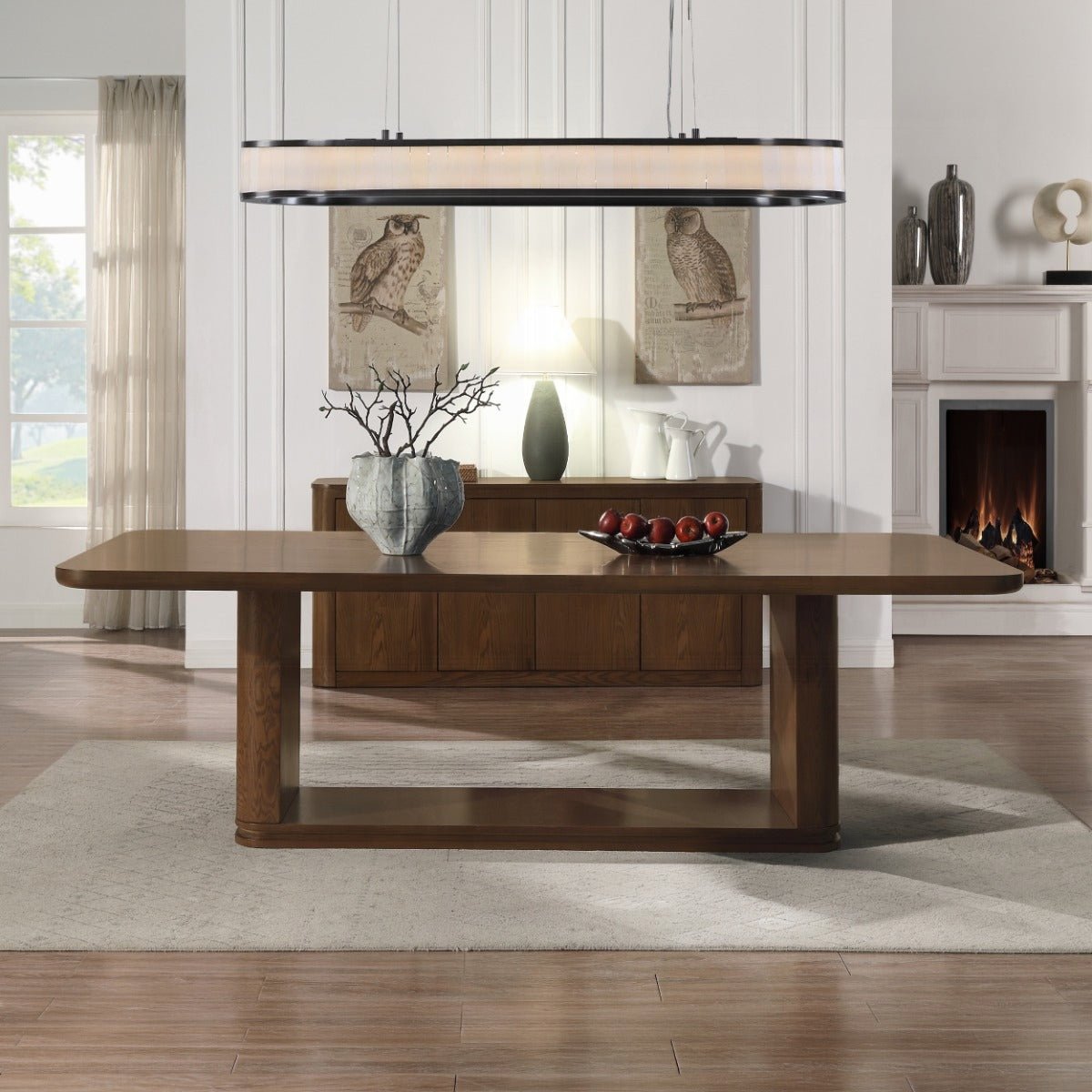Koen Dining Table - Brown Oak (44"D x 95"W)