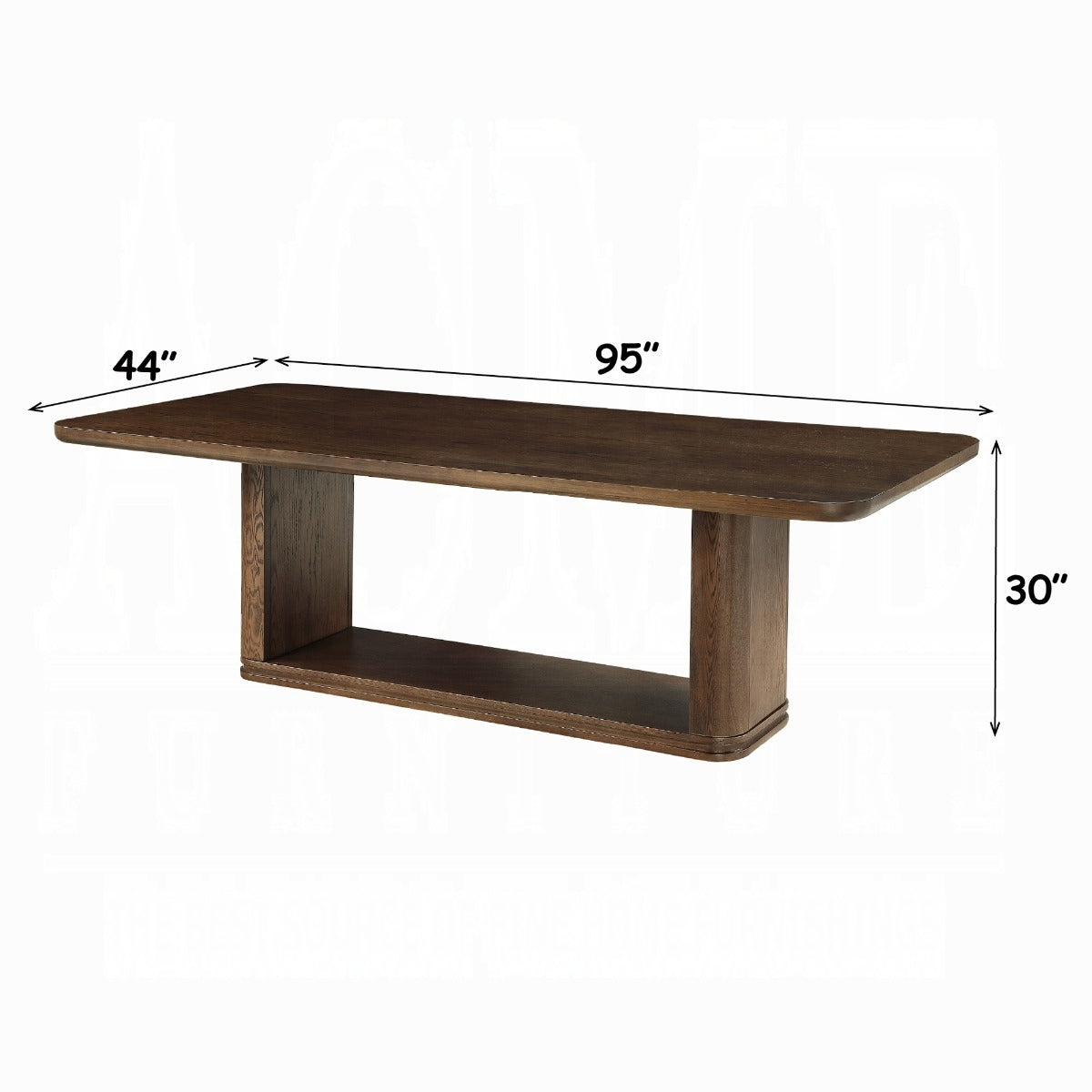 Koen Dining Table - Brown Oak (44"D x 95"W)
