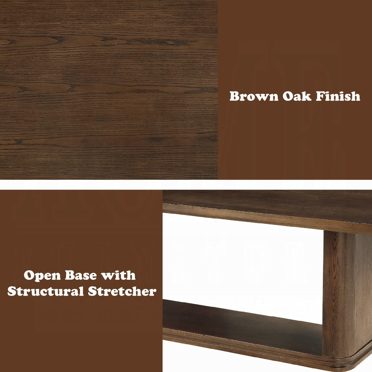 Koen Dining Table - Brown Oak (44"D x 95"W)
