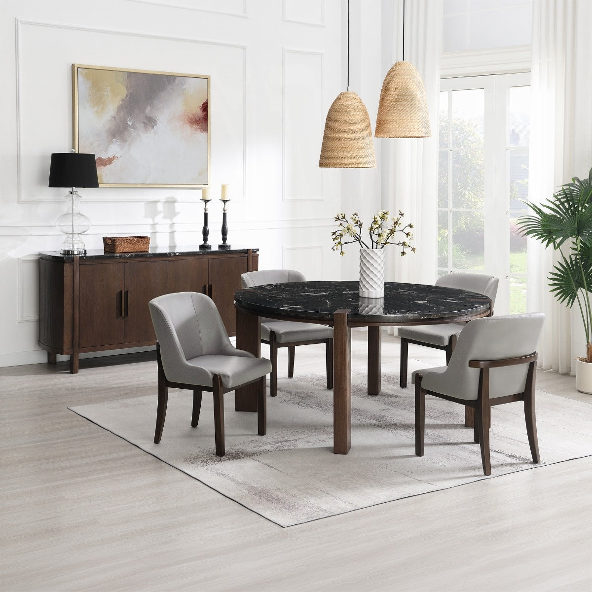 Estella Round Dining Table w/Marble Top