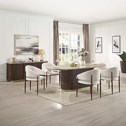 Clayten Dining Table w/Natural Marble Top