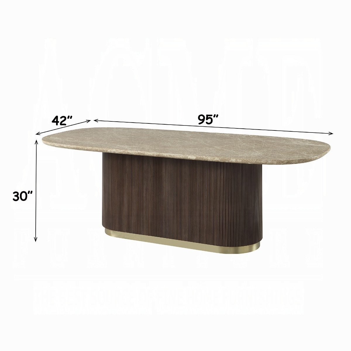 Clayten Dining Table w/Natural Marble Top