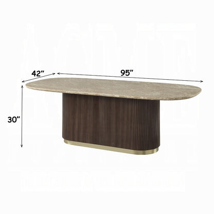 Clayten Dining Table w/Natural Marble Top