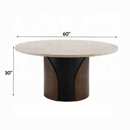 Rufina Round Dining Table w/Marble Top