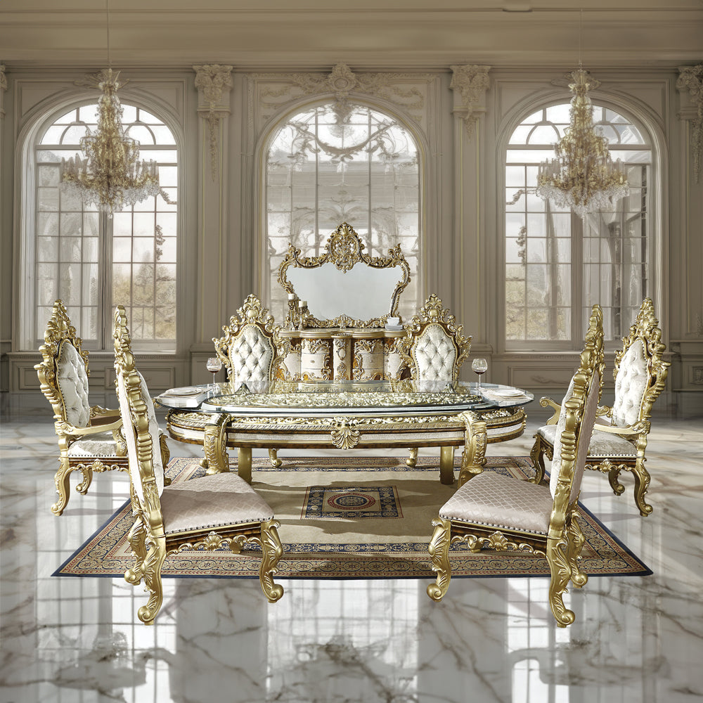 Mesa de comedor rectangular Desiderius de 107" de largo