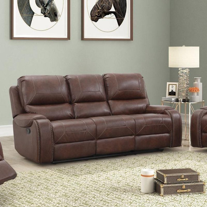 Dodds Saddle Brown Sofa w Drop Down Center Console