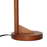 Dreamlight Table Lamp, Brown Solid Wood Base with Elegant Cone Linen Shade