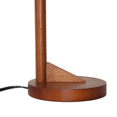 Dreamlight Table Lamp, Brown Solid Wood Base with Elegant Cone Linen Shade