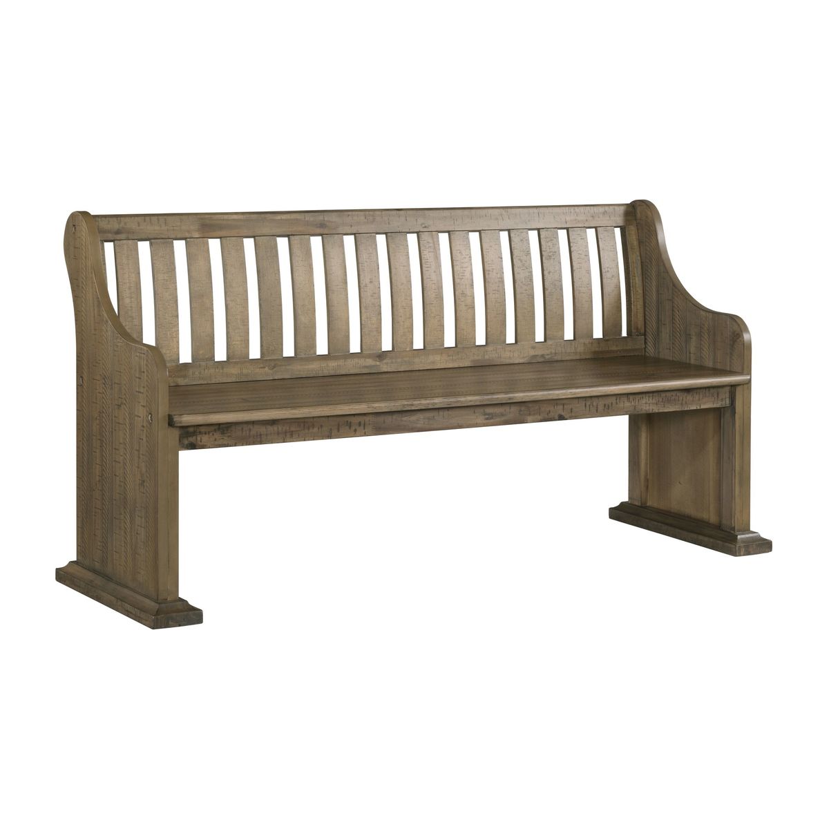 Stone Pew Bench Gray Finish