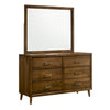 Malibu 6-Drawer Dresser & Mirror – Walnut