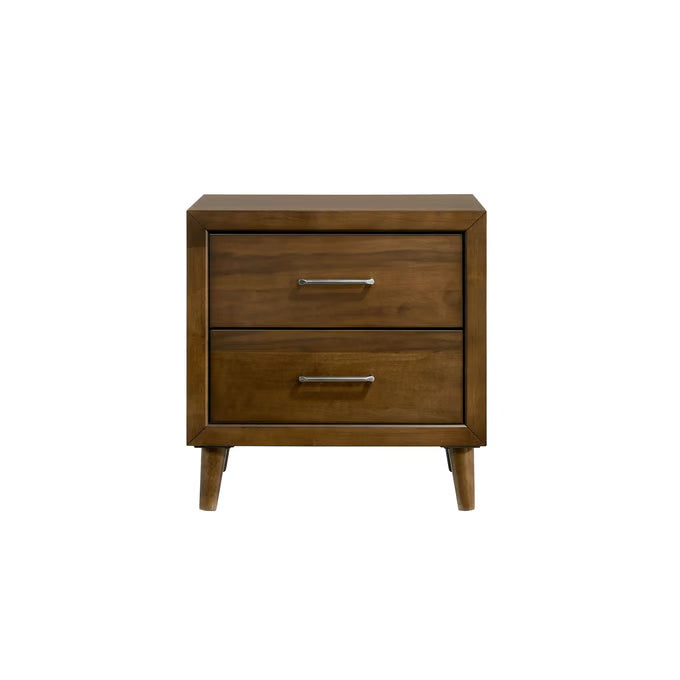 Malibu 2-Drawer Nightstand – Walnut