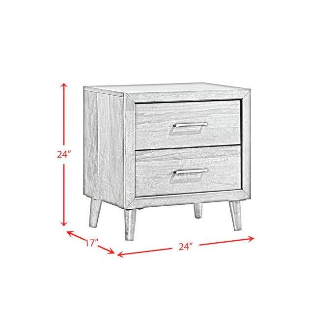 Malibu 2-Drawer Nightstand – Walnut