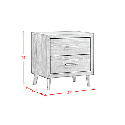 Malibu 2-Drawer Nightstand – Walnut