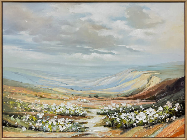 Wildflower Valley Hand-Embellished Canvas in Frame