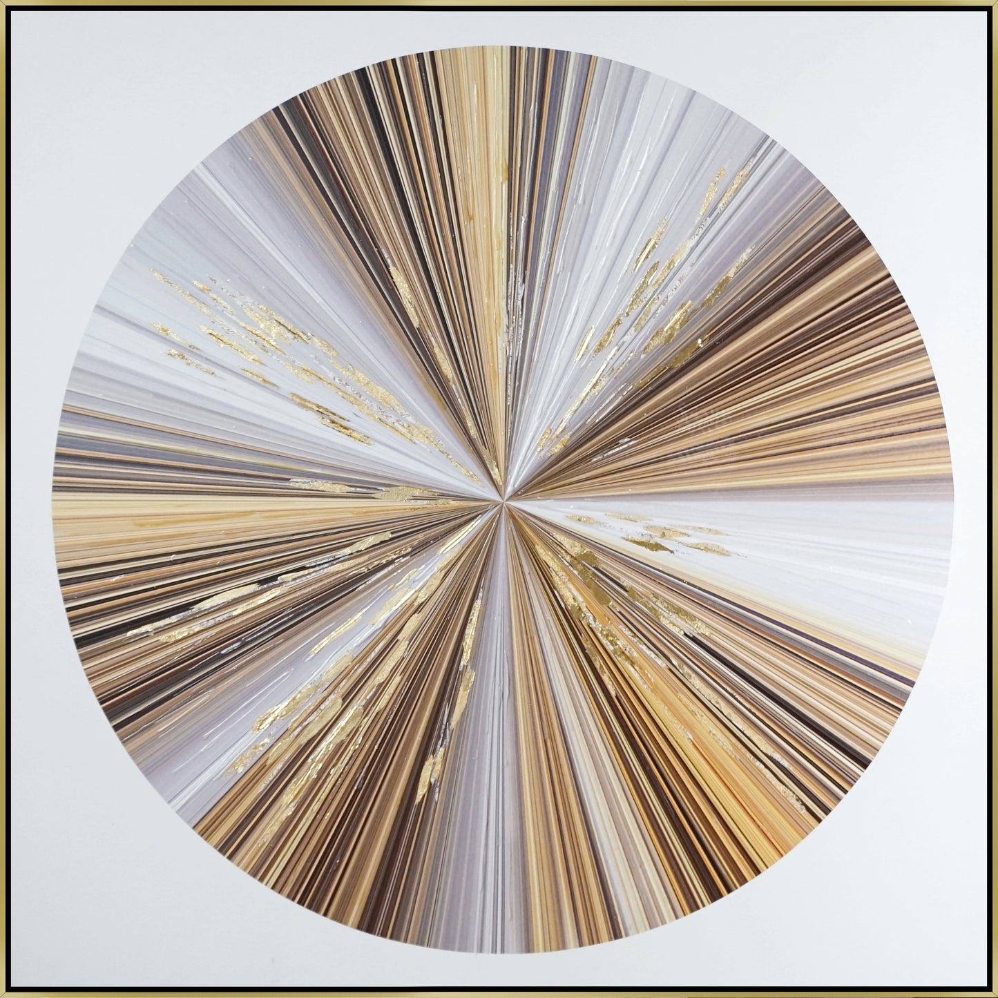 ''Radiant Luxe Burst'' Hand-painted Canvas in Frame