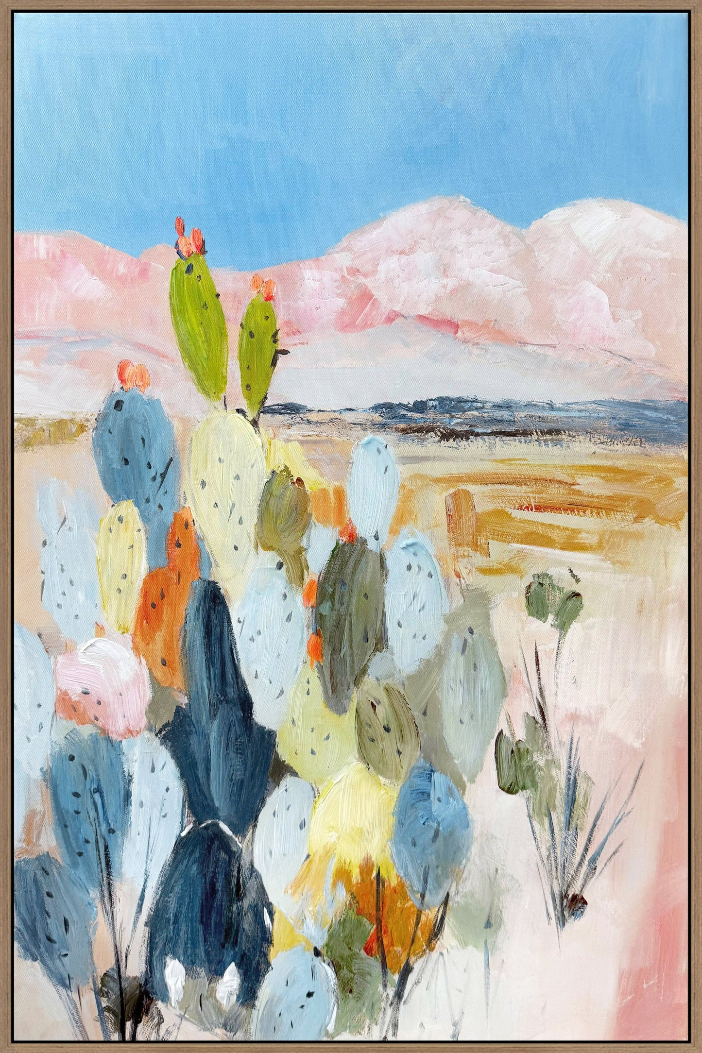 Desert Blush II Hand-Embellished Canvas in Frame