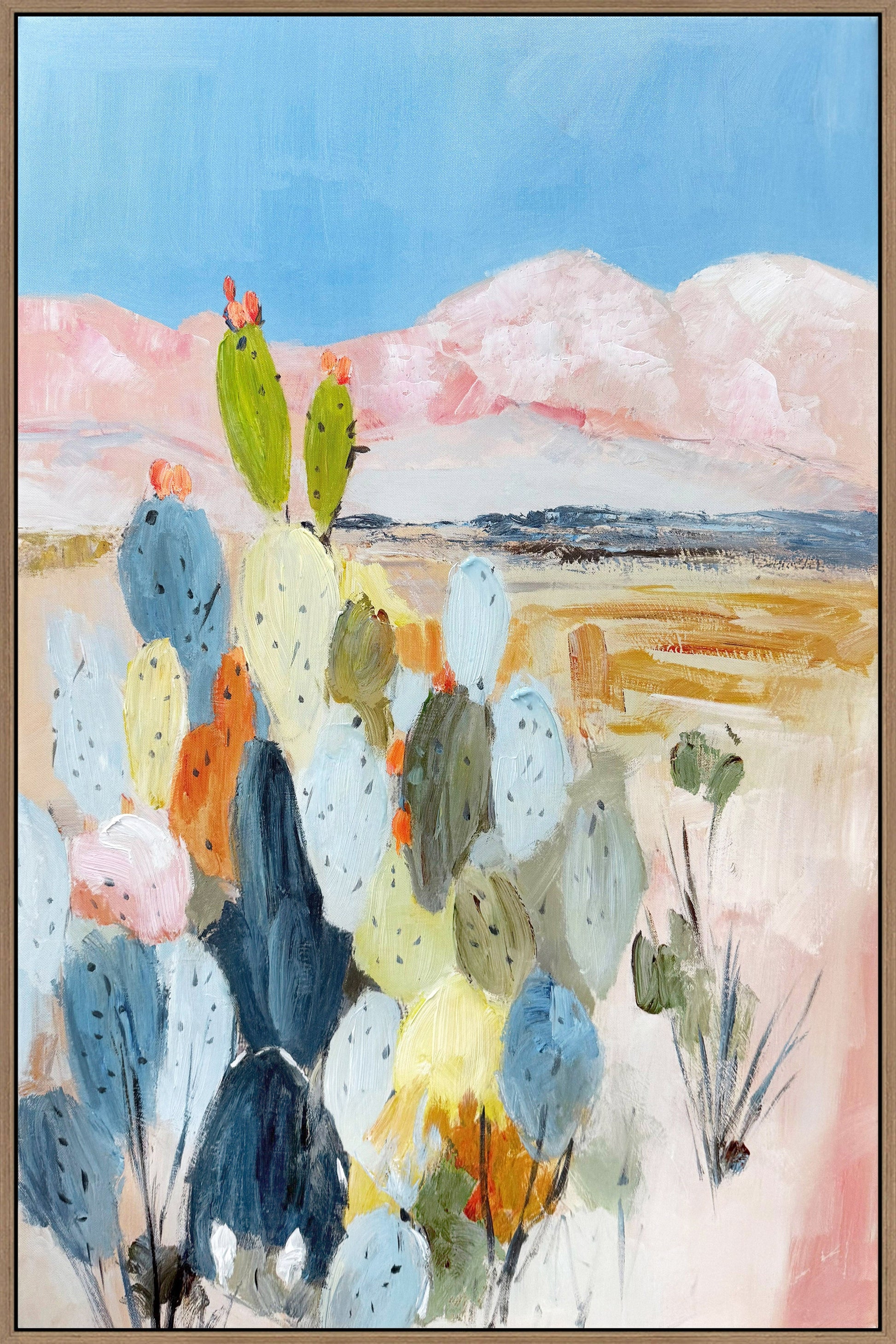 Desert Blush II Hand-Embellished Canvas in Frame