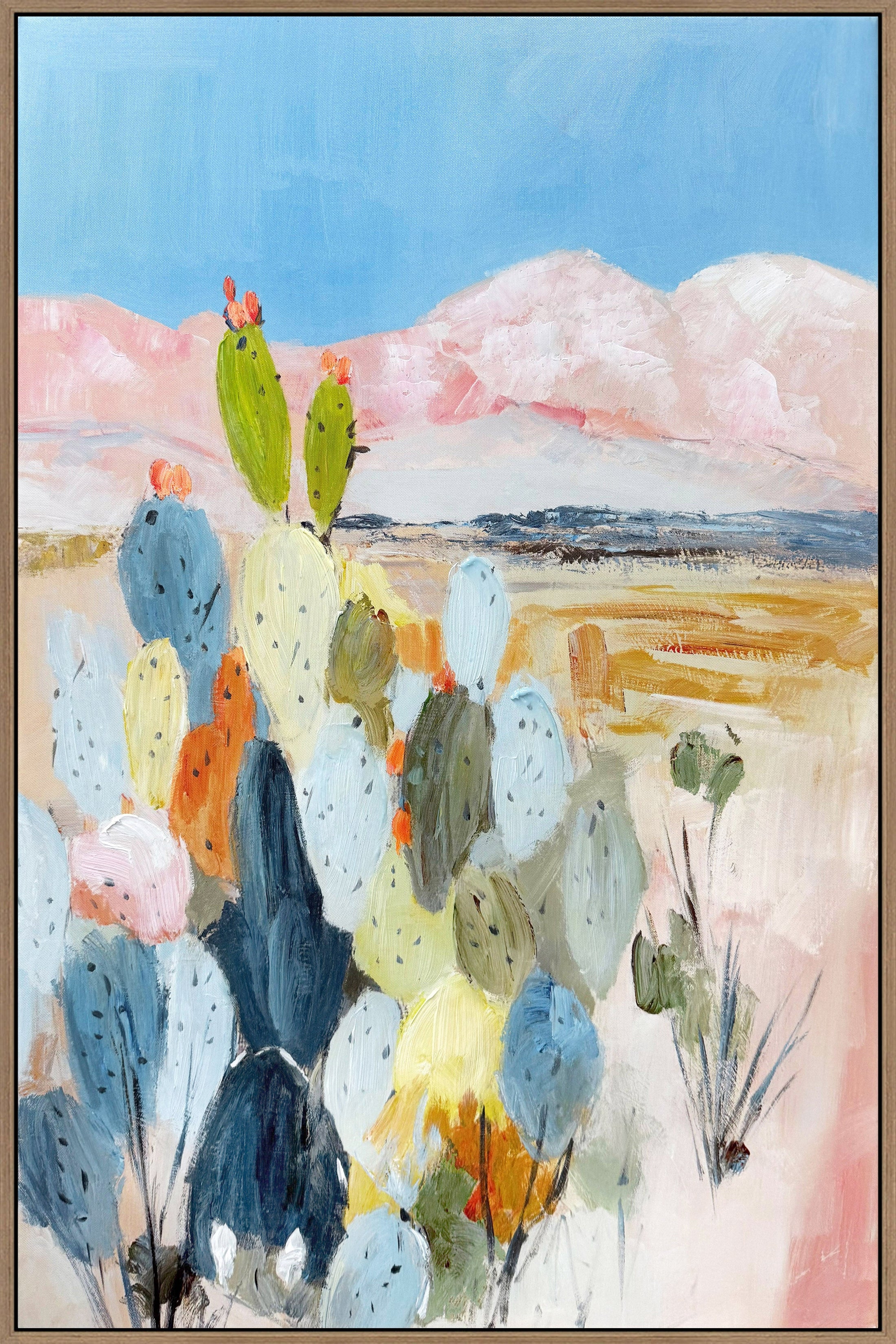 Desert Blush II Hand-Embellished Canvas in Frame