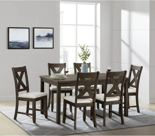 Alvin 60in 7 Piece Dining Set in Espresso