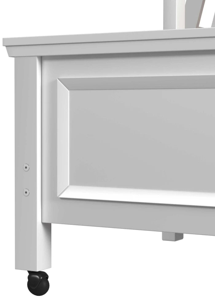 Hampton Kids Twin Over Full Loft Ladder & Desk with Speaker - White