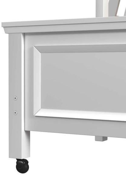 Hampton Kids Twin Over Full Loft Ladder & Desk with Speaker - White