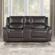 Alexandria Power Leather Reclining Conso