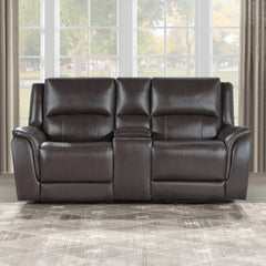 Alexandria Power Leather Reclining Conso