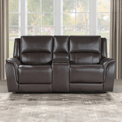 Alexandria Power Leather Reclining Conso