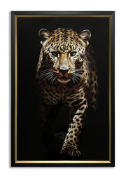 ''Leopard Walking'' Gloss Canvas in Double Frame