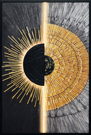 Solar Divide II Hand-Embellished LED Canvas in Frame