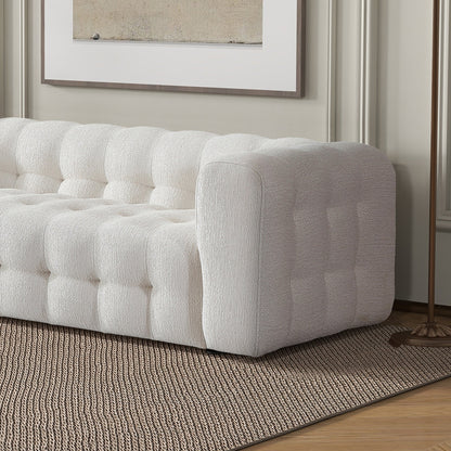 Eden Modern Tufted Chesterfield Cream Boucle Sofa