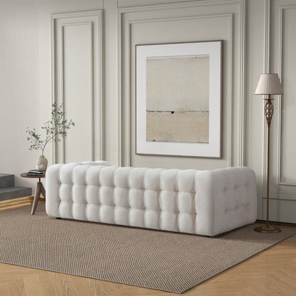Eden Modern Tufted Chesterfield Cream Boucle Sofa