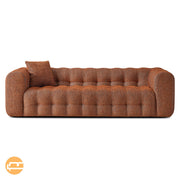Eden Modern Tufted Chesterfield Orange Boucle Sofa