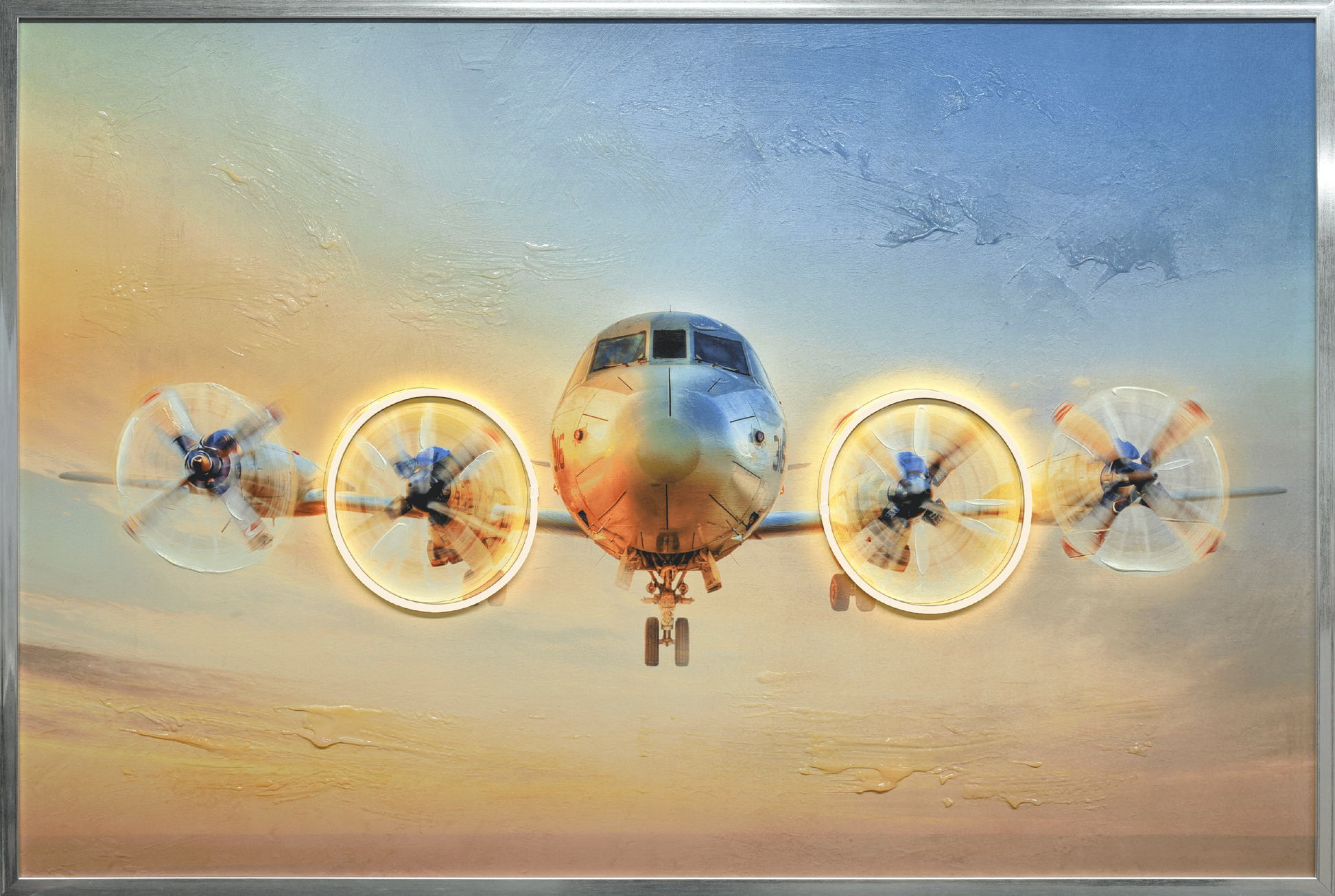 Aviation Glow Hand-embellished LED in Frame